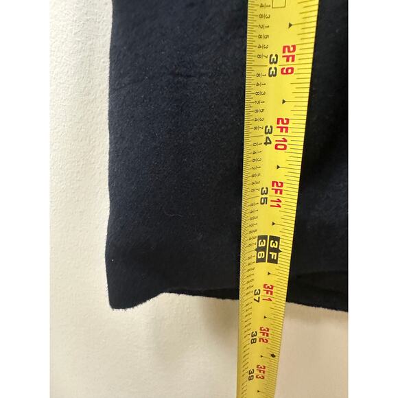 Halogen Size 12 Black Wool Blend Long Heavy Winter Pea Coat Jacket Classic Work - Picture 12 of 13